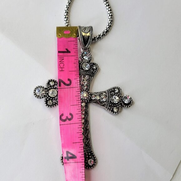Mens Large Cross Pendant Necklace - Picture 7 of 11